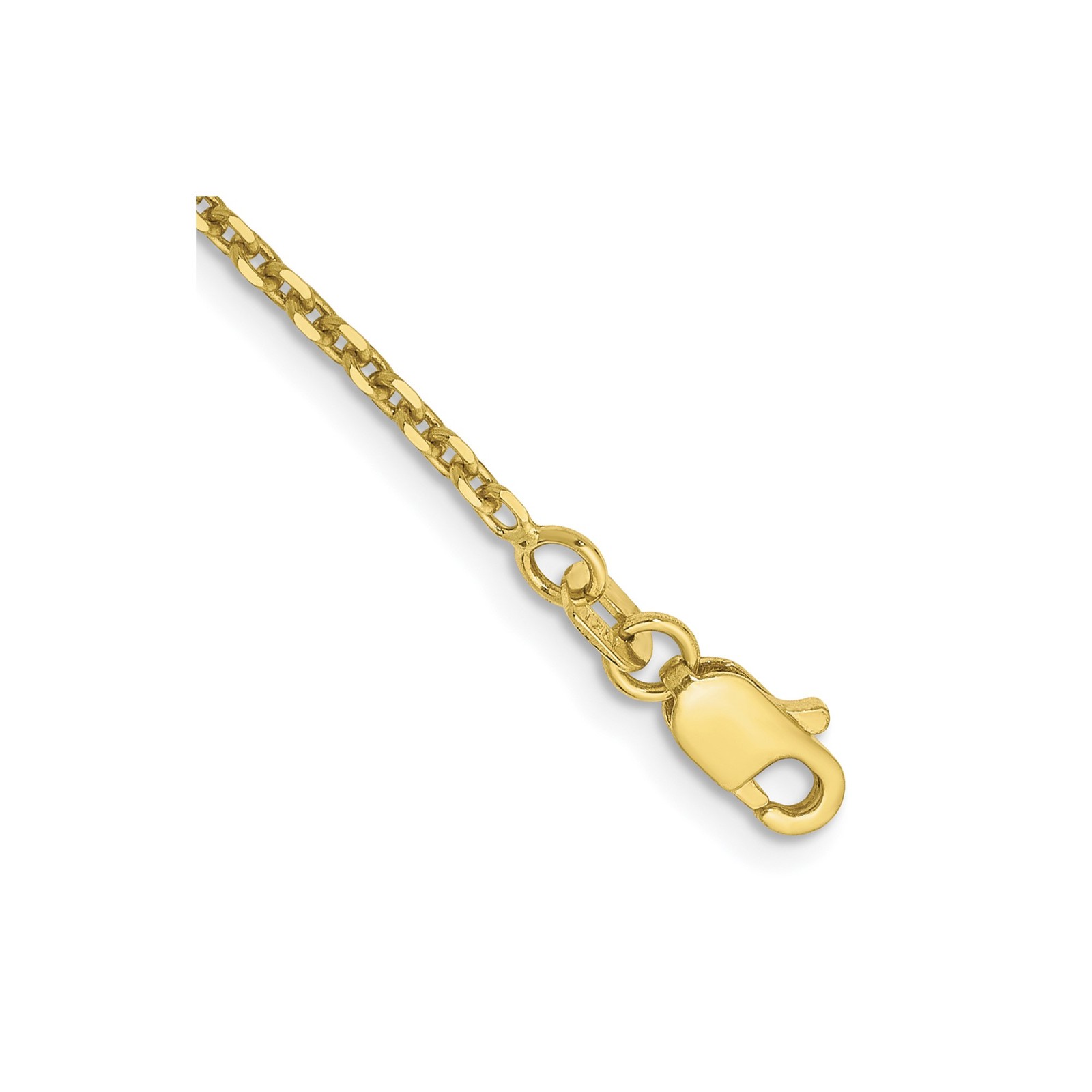 10K Yellow Gold 0.8-1.65mm Cable Chain Necklace 9-24 Inch Mens Womens