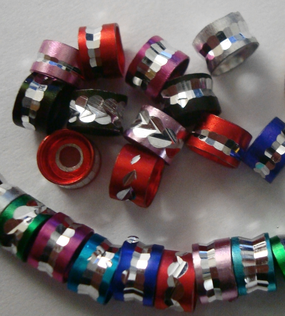 25 Diamond cut aluminum rondelle spacer filler jewelry beads fpb081