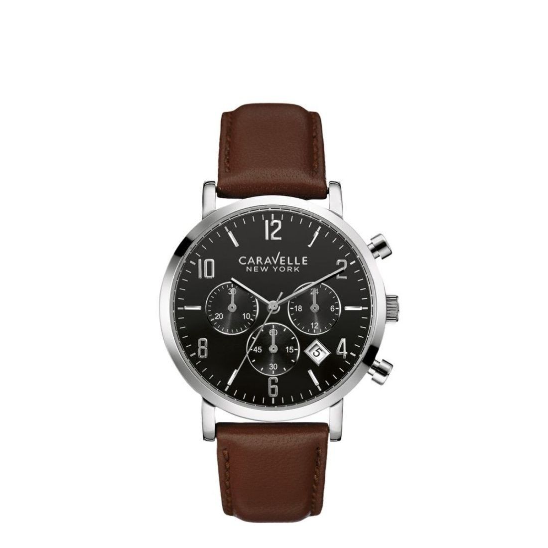 Bulova Caravelle Men’s Quartz Chronograph Brown Leather Watch 43B140