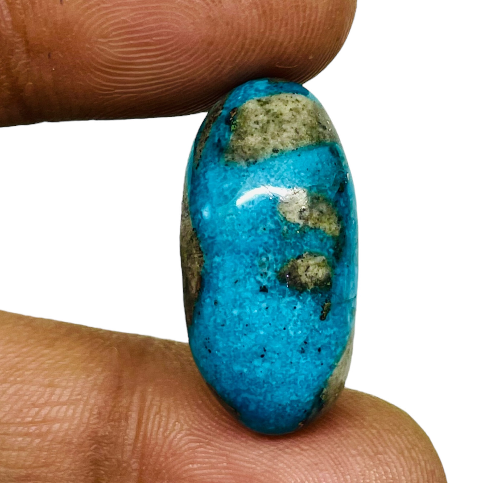 25 Cts Natural Turquoise 25×12.5mm Oval Blue Cabochon Loose Untreated Gemstone