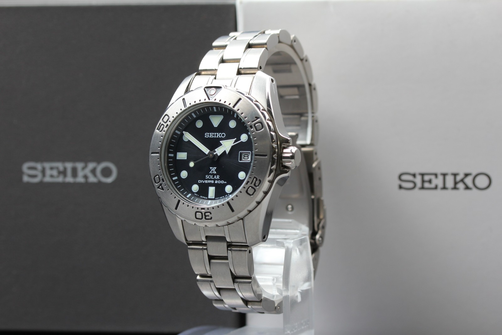 [N MINT w/ BOX] SEIKO Prospex Diver’s V147-0AW0 Titanium 39mm Solar Men’s Watch