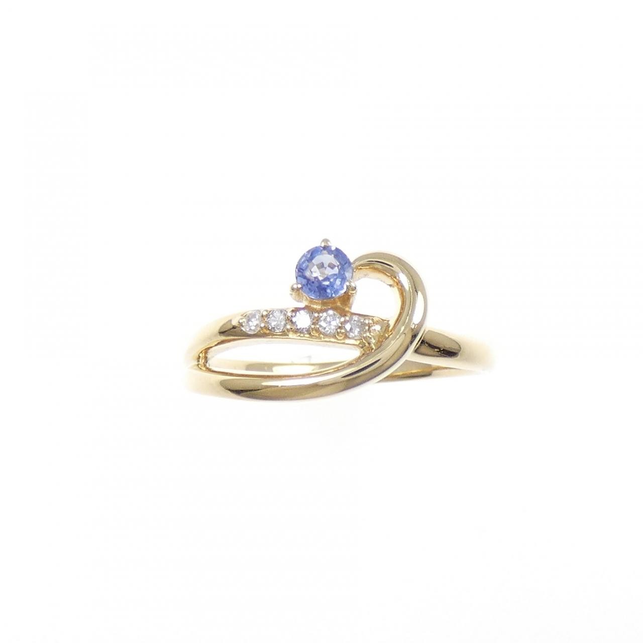 Authentic K18YG Sapphire Ring #260-007-911-9955
