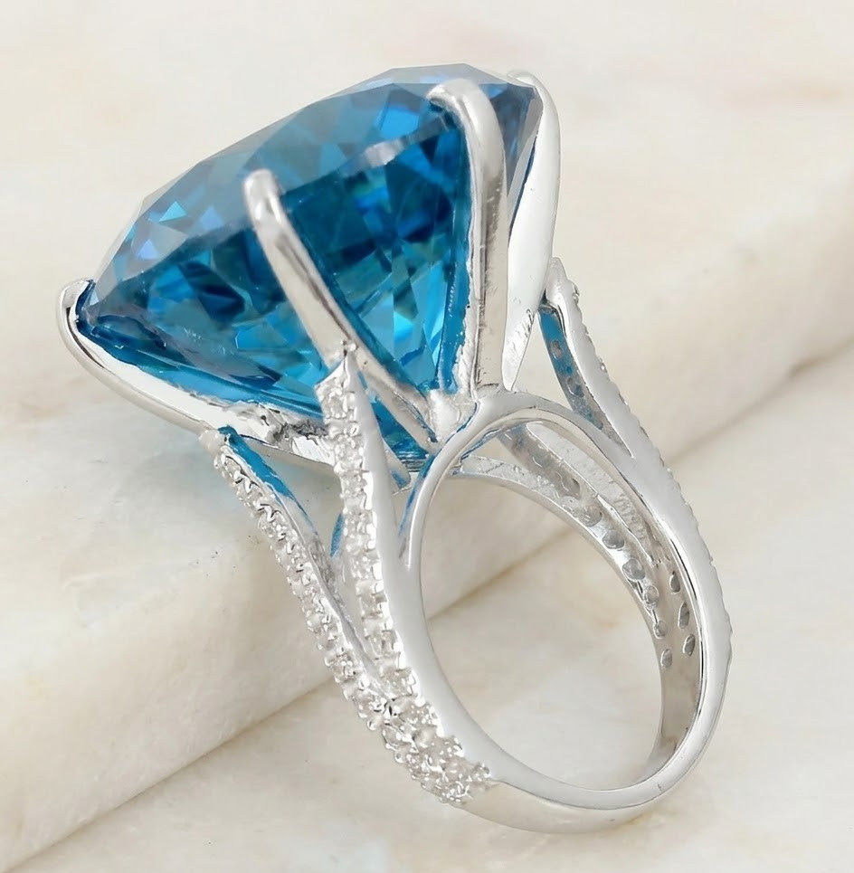 20.00CT Certified Blue Diamond Ring,Birthday Gift-Tariffs FREE & Matching Studs.