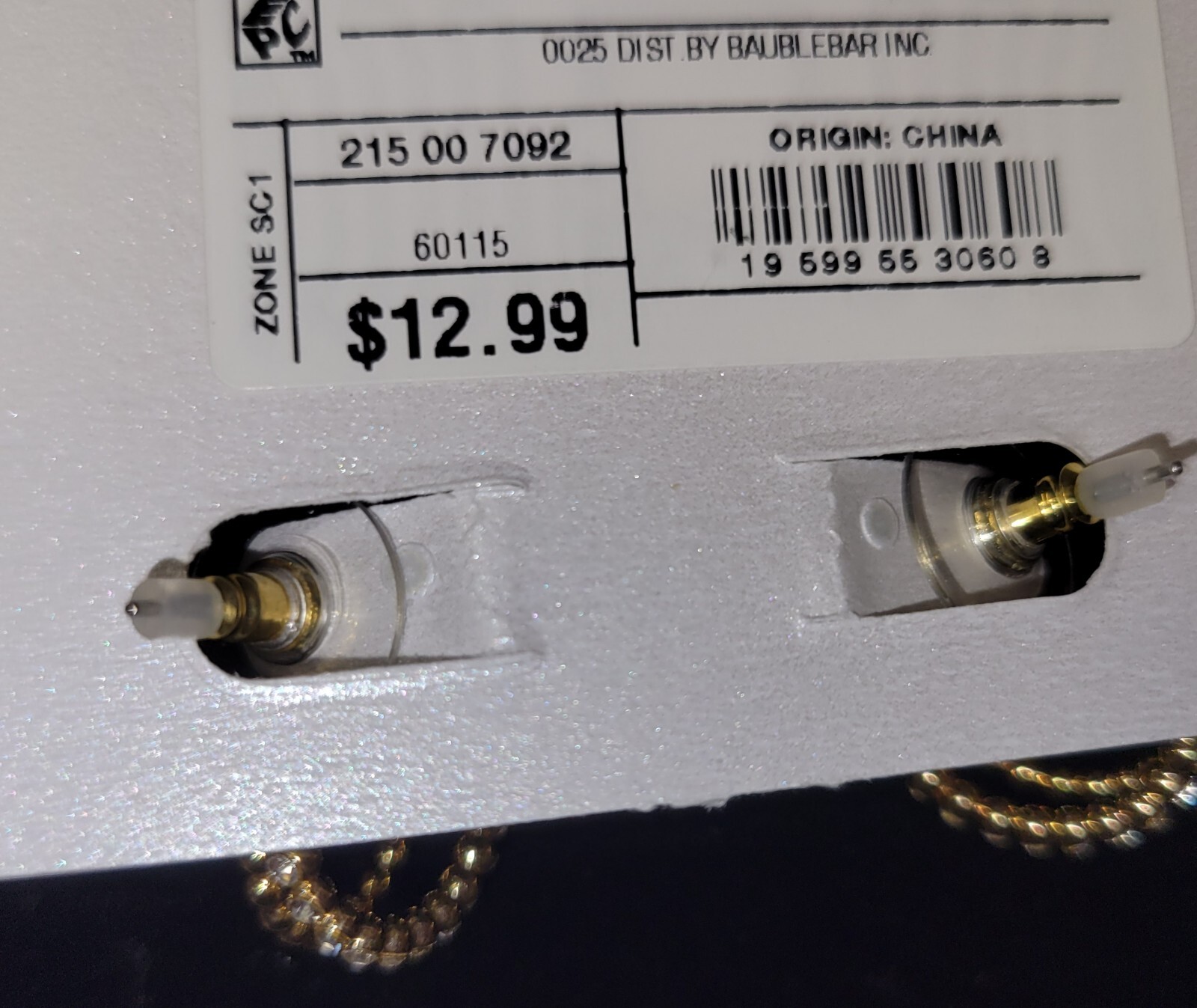 Sugar Fix By Baublebar Loop Gem Earrings Post Back Nickel Free Gold Tone NEW