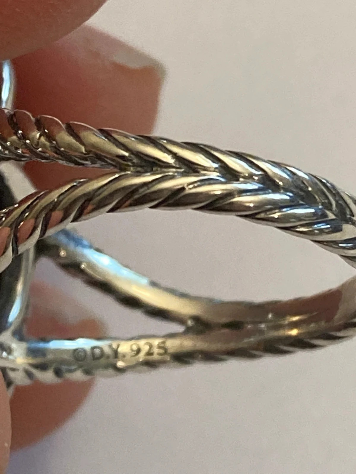 David Yurman 28mm Starburst Ring Sterling Silver 925 with Diamonds Size 7