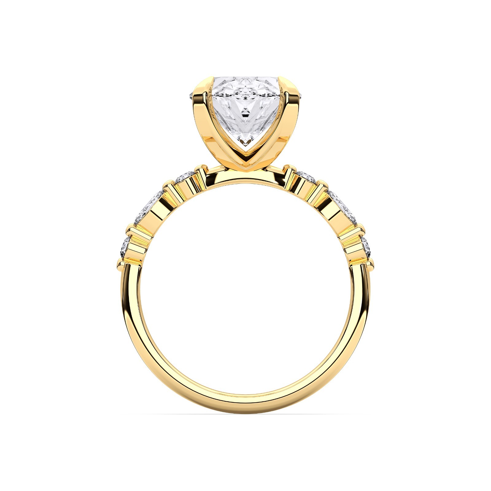 5.25 CT Oval & Round Cut Moissanite 7 Stone Engagement Ring 925 Silver for Women