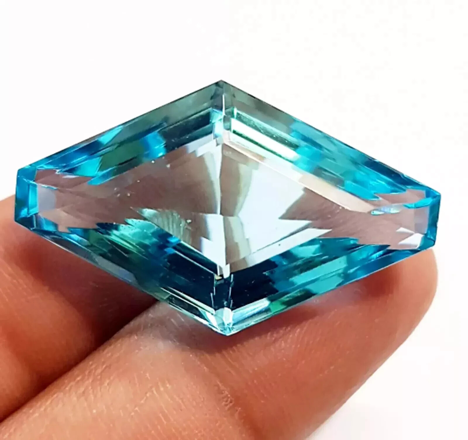 100 Ct FANCY Cut Natural Aqua Blue Topaz EGL Certified Loose Brazilian Gemstone