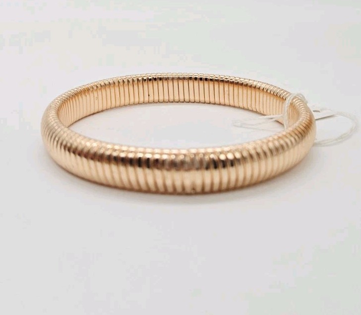 Omega stretch Bracelet Rose Gold tone OSFM One Size Vintage