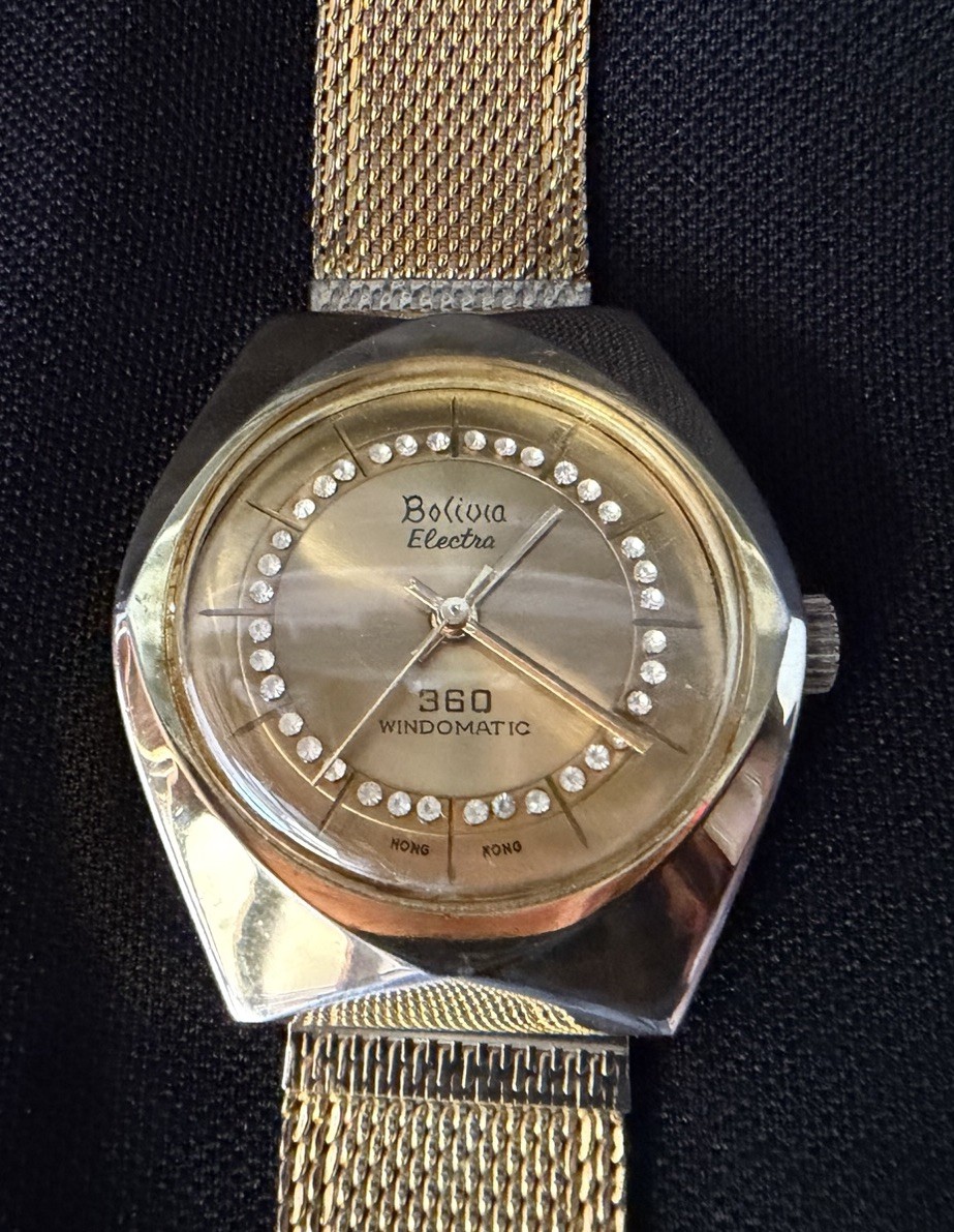 Vintage Bolivia Electra 360 Windomatic Swiss Parts 1 Jewel Tested And Working