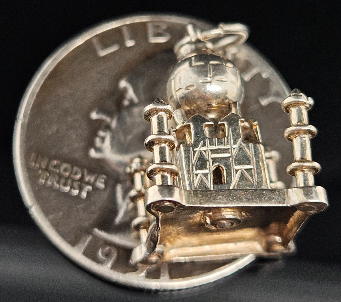 Silver TAJ MAHAL Charm Pendant 925 India Vintage India