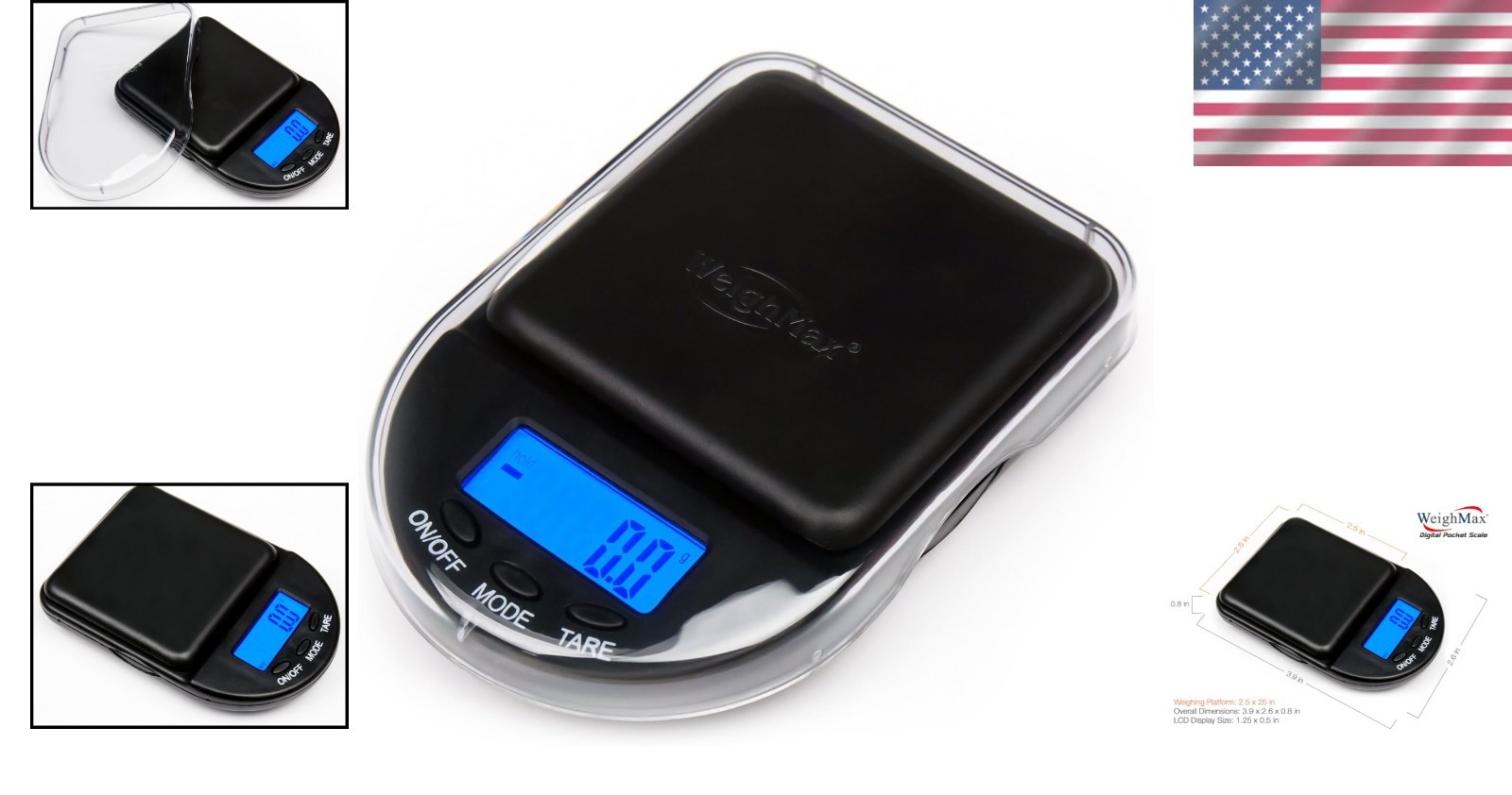 High-Accuracy Black Digital Scale with Tare Function for Jewelry & Metals