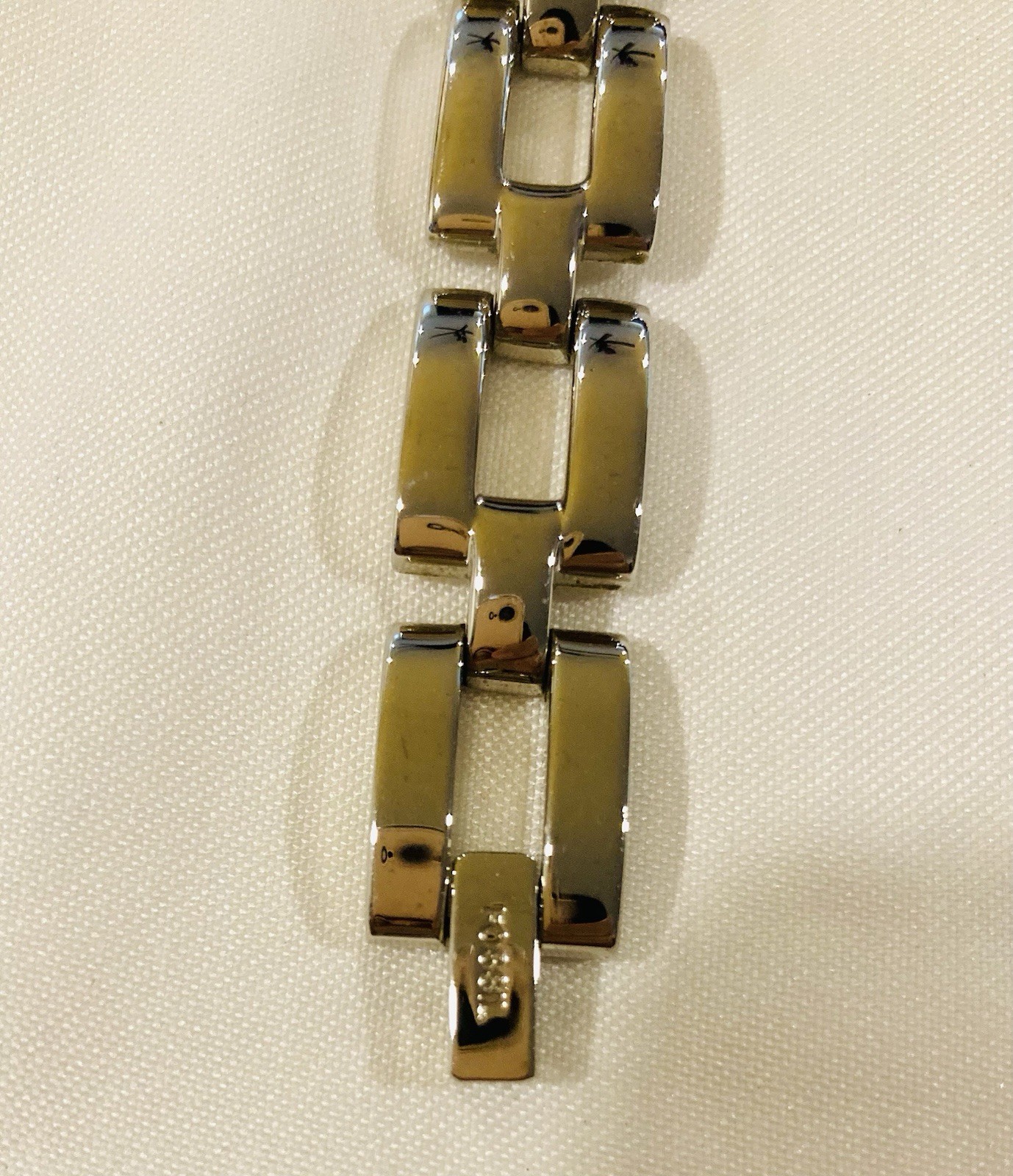 Fossil F2 Watch Women 19mm Silver Tone Rectangle Blue Dial Original Box