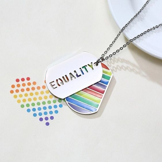 Rainbow Letter Necklace in Stainless Steel by Perimade & Co