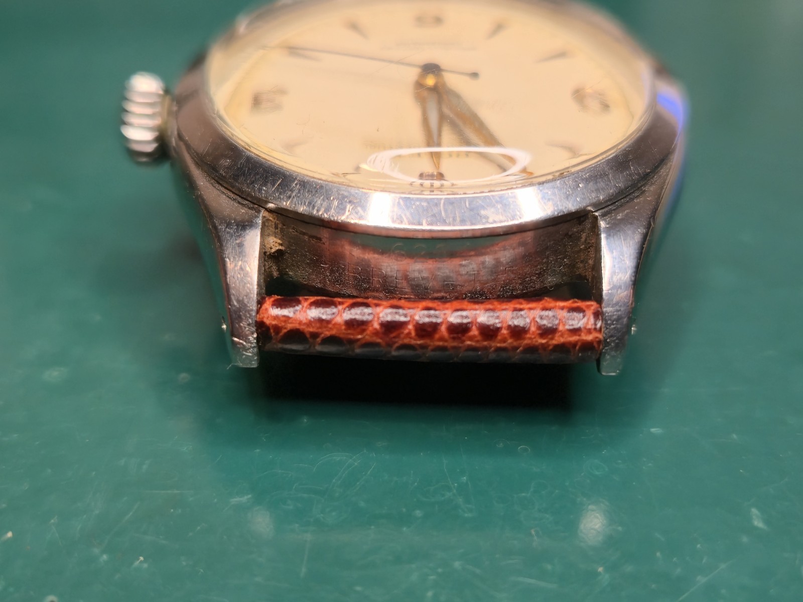Rolex Big Bubbleback Oyster Perpetual Ref. 6284 Wristwatch 1950s Vintage 34mm