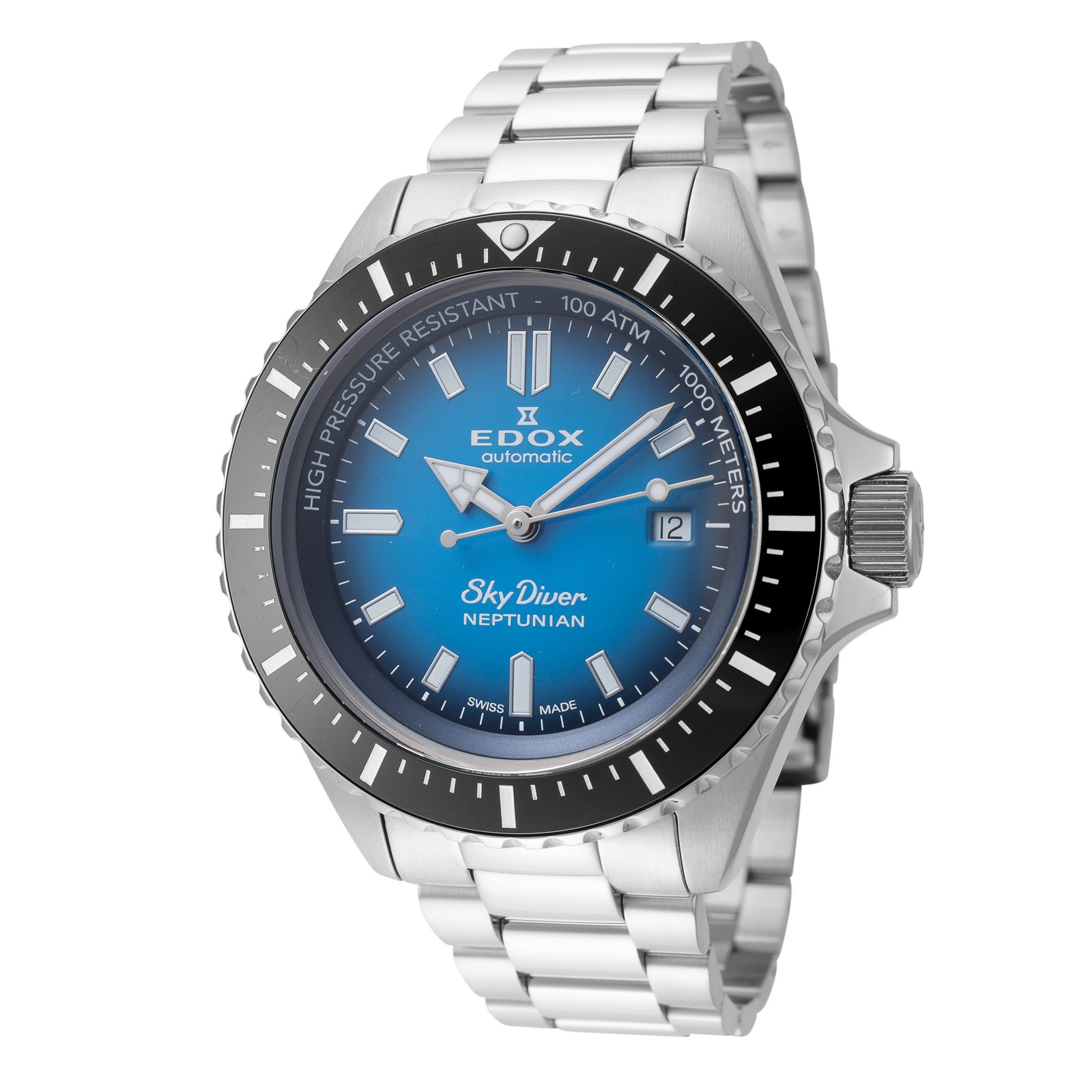 Edox Men’s SkyDiver 44mm Automatic Watch 80120-3NM-BUIDN