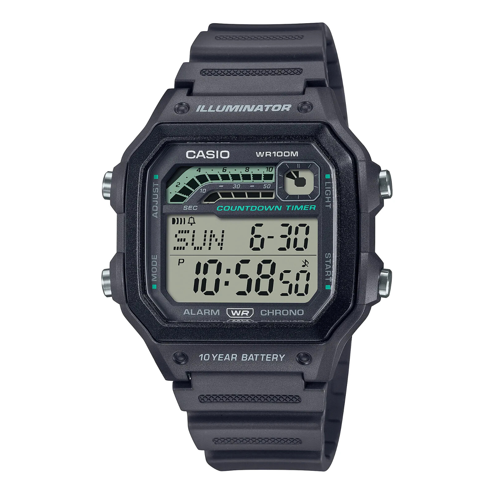 Casio WS1600H-8AV, Chronograph Watch, World TIme, Alarm, 10 Year Battery