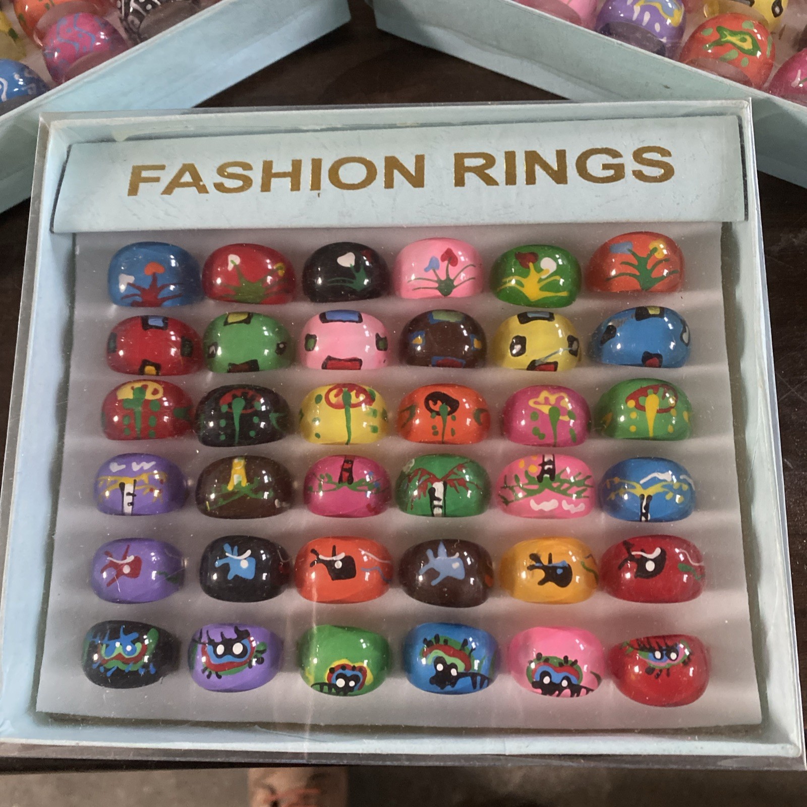 Num.108 – Resin Beach Rings – Super Colorful Pop Art – Various Mixed Sizes