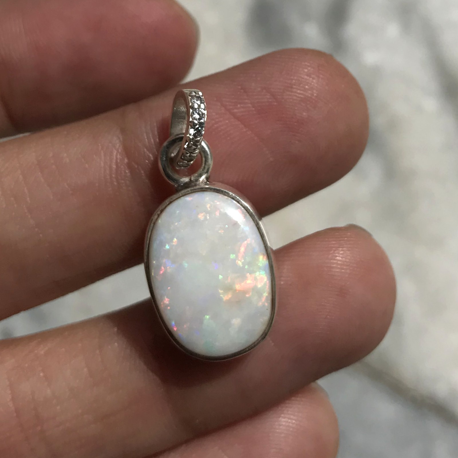 Natural Australian Multi Opal 925 Solid Sterling Silver Pendant Stone Size 17×13