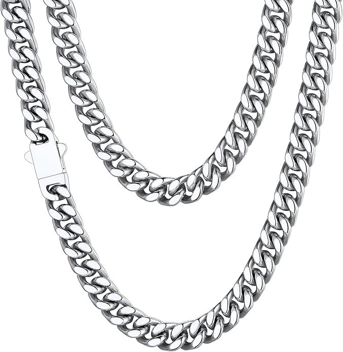 ChainsHouse Cuban Link Chain for Men, Stainless Steel Waterproof Necklace | 5/7/