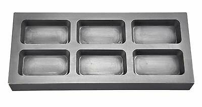 6 Cavity 10 oz Rect. Gold Graphite Ingot Mold Cast Melting Refining Metal Scrap