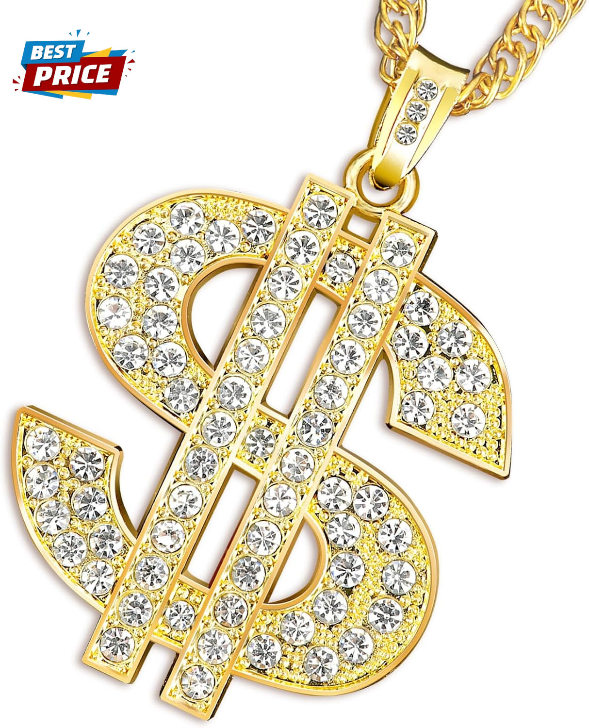 Gold Chain with Dollar Sign Pendant Necklace – Hip Hop Money Chain