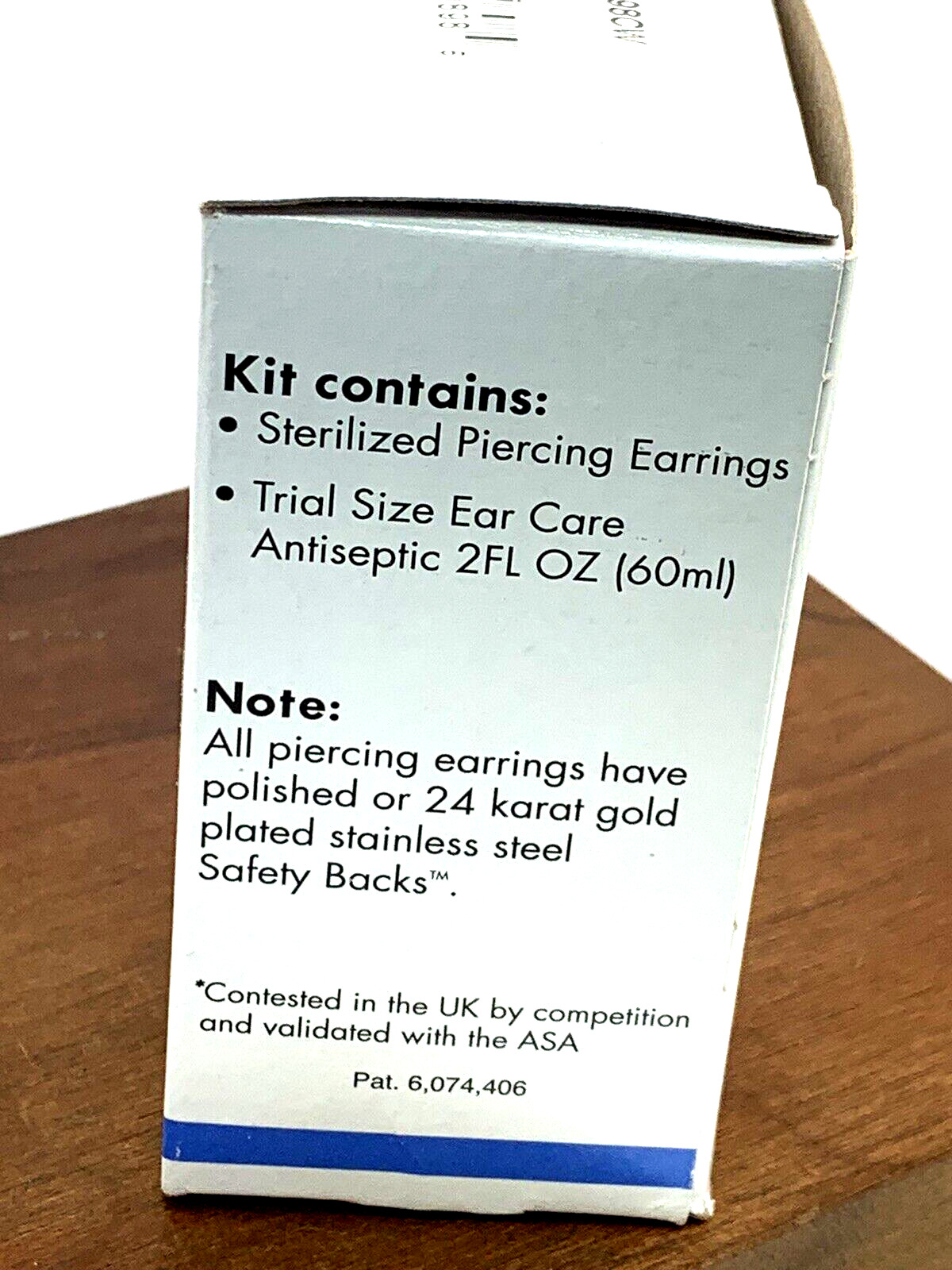 Inverness Ear Piercing Home Kit 4mm Black Ball Stainless Steel Earrings 898CW