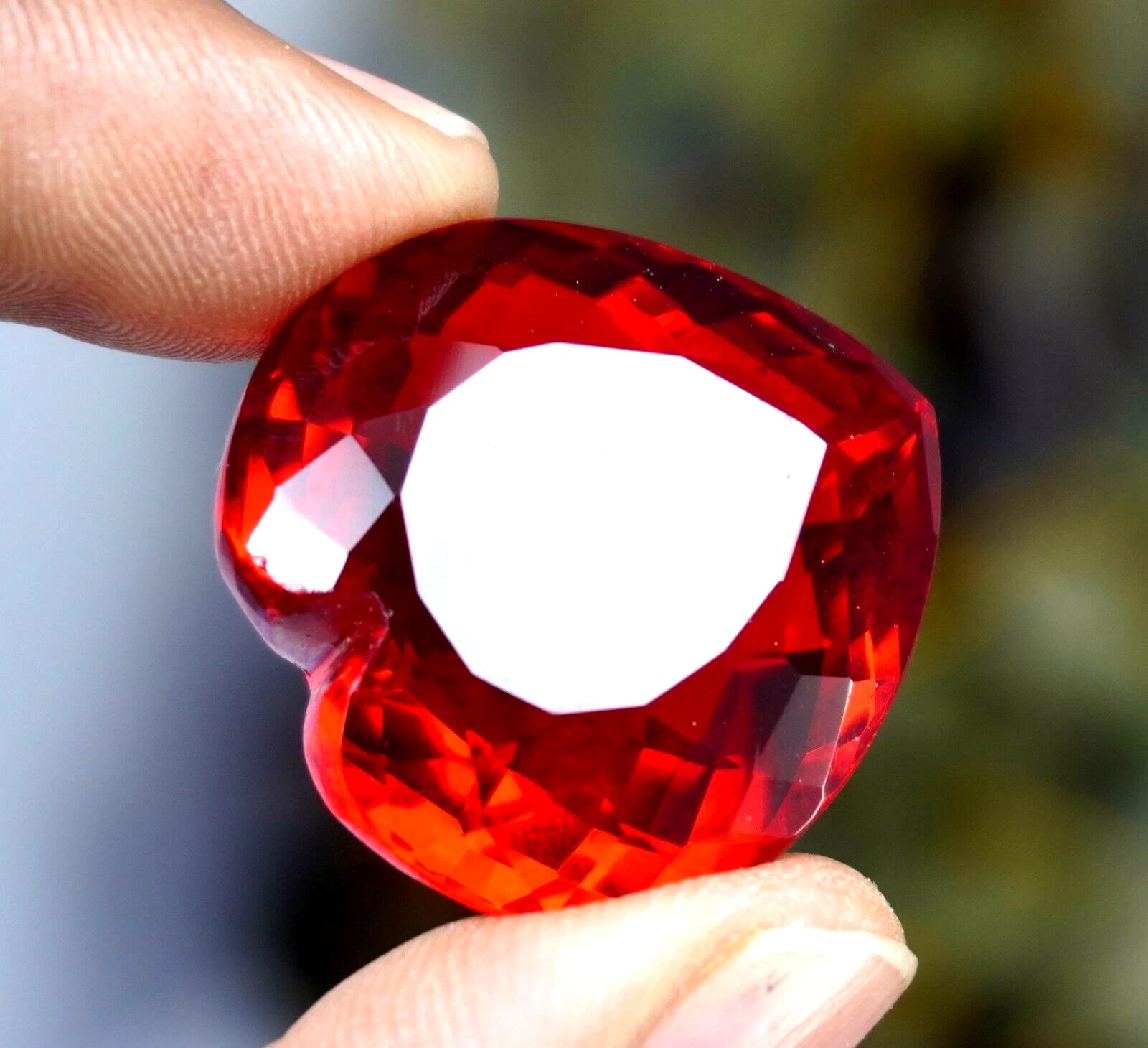 Natural Red Topaz 105 Ct Heart Cut AGL Certified Rare Loose Gemstone