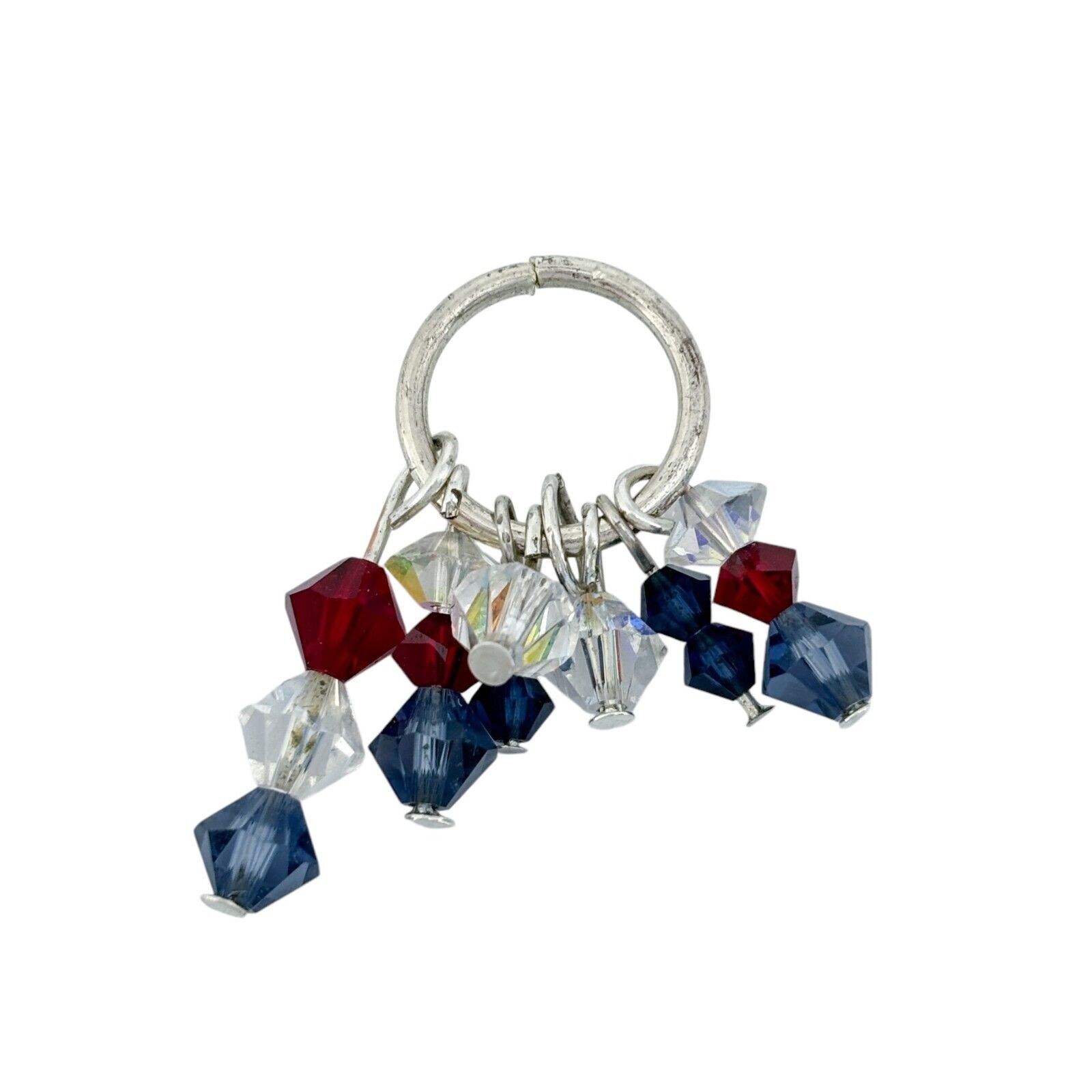 Vintage Silver-Tone 3.6cm Crystal Dangle Pendant