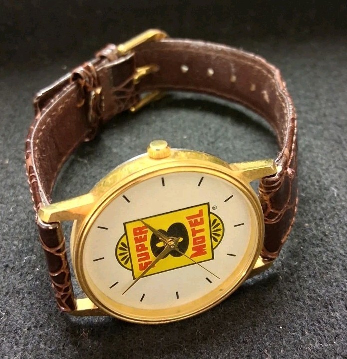 SUPER 8 MOTEL WRISTWATCH GENUINE LEATHER IMAGE WATCHES, INC. CALIFORNIA