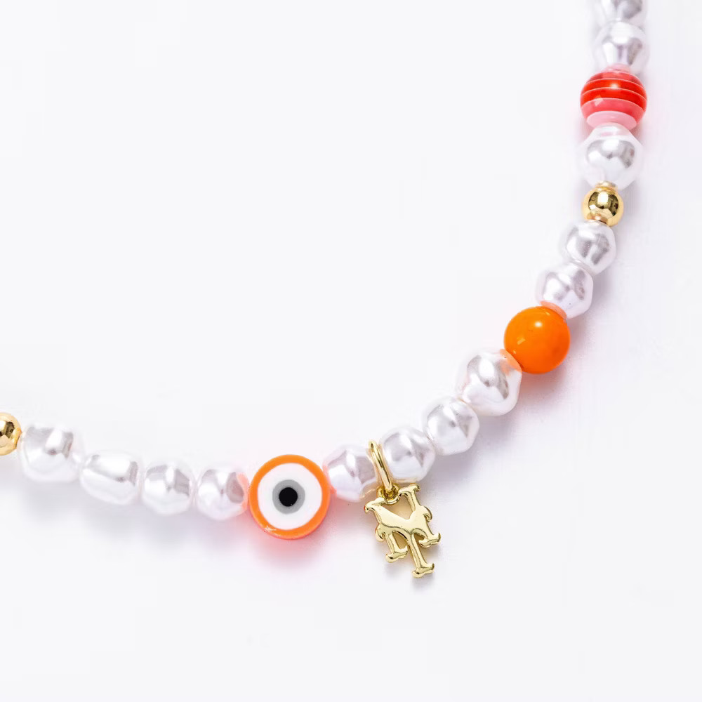 Bijoux Sport by Luv Aj MLB Pearl Bead Logo Necklace “New York