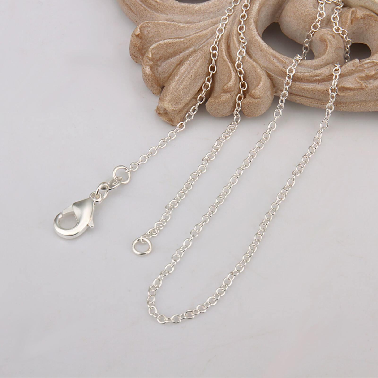 Italian 1mm Fine Link 20 Inch Chain Necklace Sterling Silver