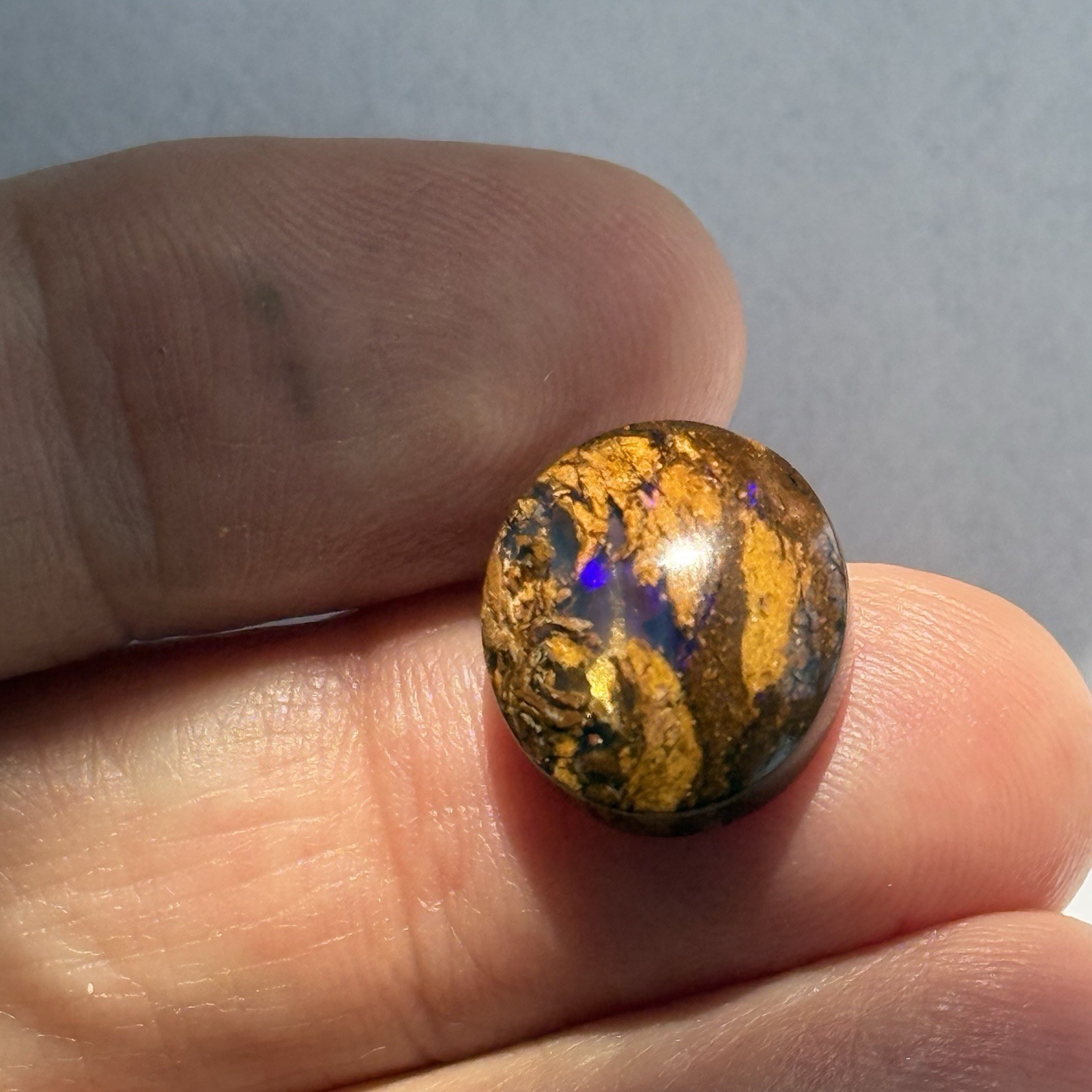 6.65ct 14.3×12.6×5.2mm Fine Australian Koroit Boulder Opal Oval Cabochon Gem