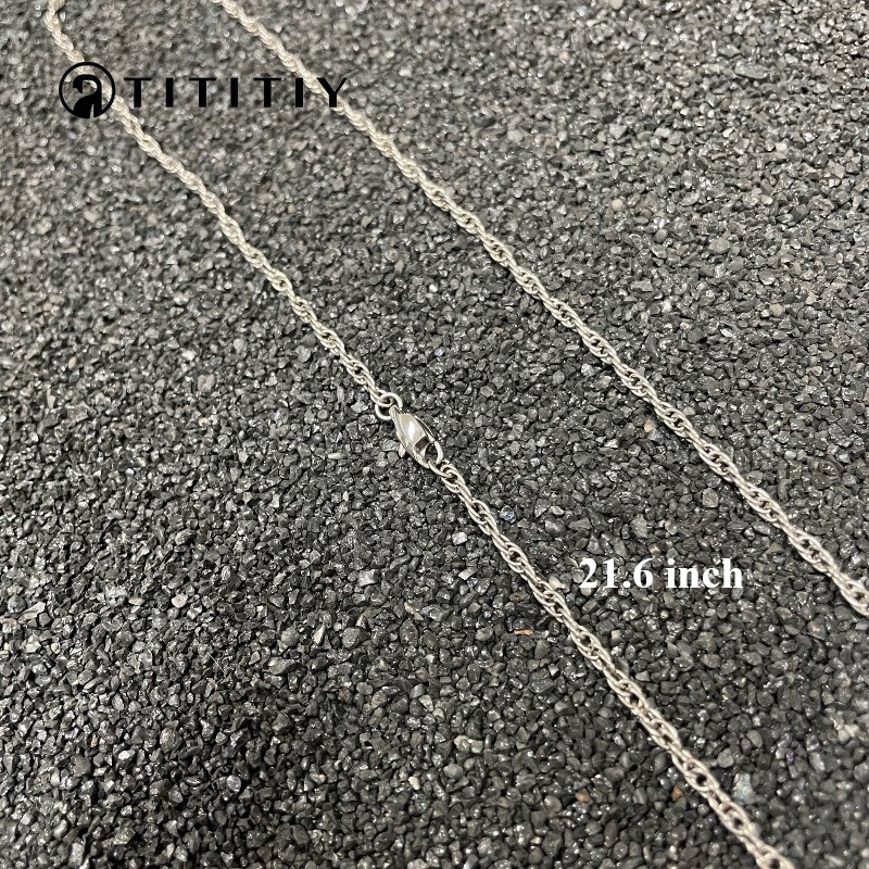 New Pure Titanium 2.5mm Twisted chain Ultra-light Anti-allergy Fashion 21.6 inch