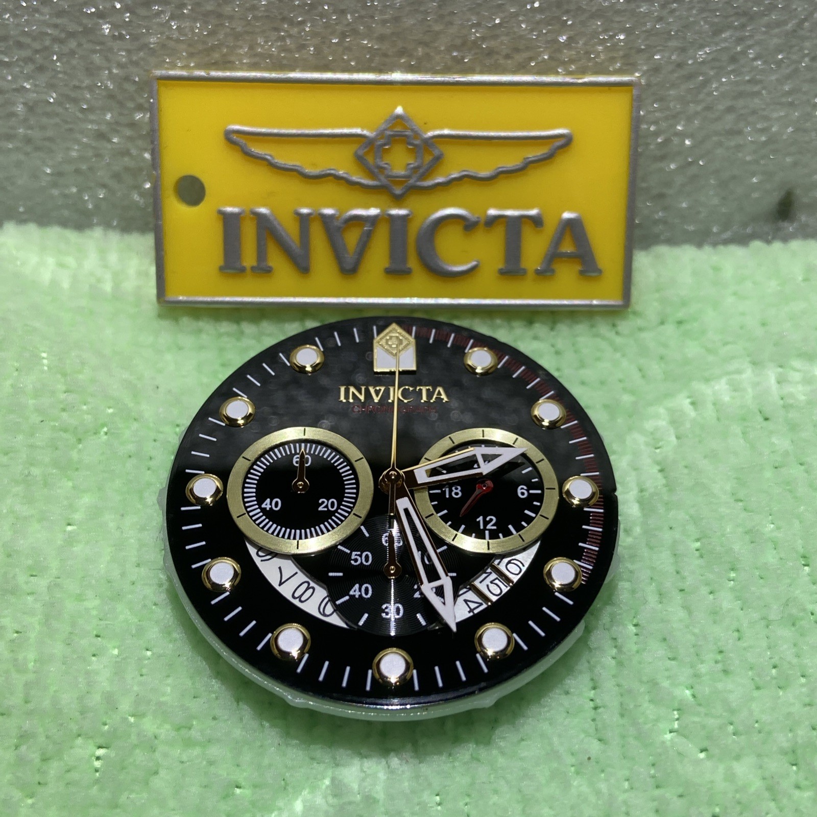 Invicta Chronograph 6981 Quartz Movement, Hands, and Dial (Parts, 100% Works)