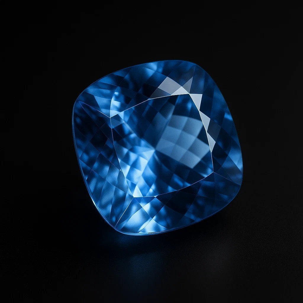 Natural Blue Sapphire 40.55 CT Cushion Cut GIE Certified Flawless Loose Gemstone