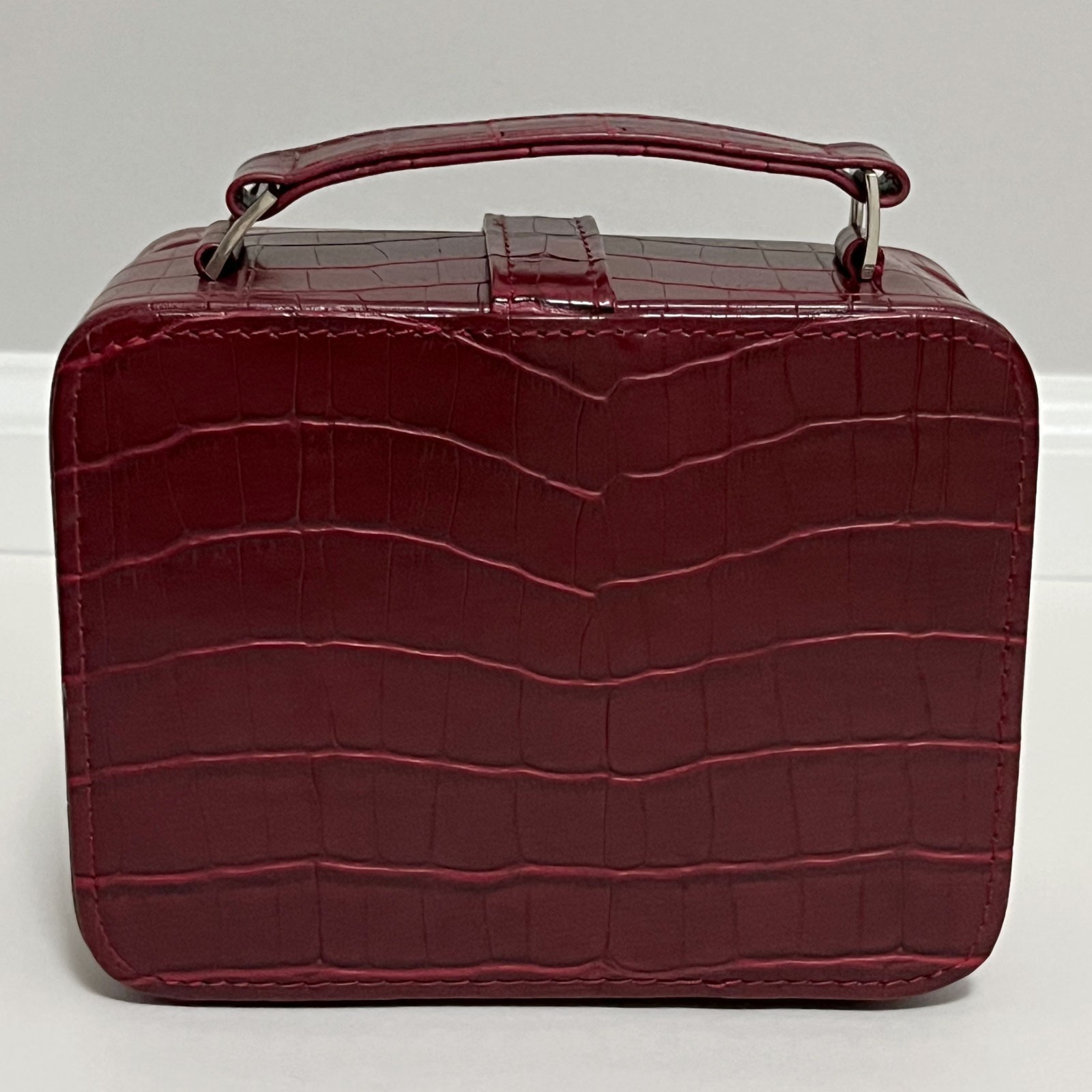 Mini Red Travel Jewelry Box with Handle
