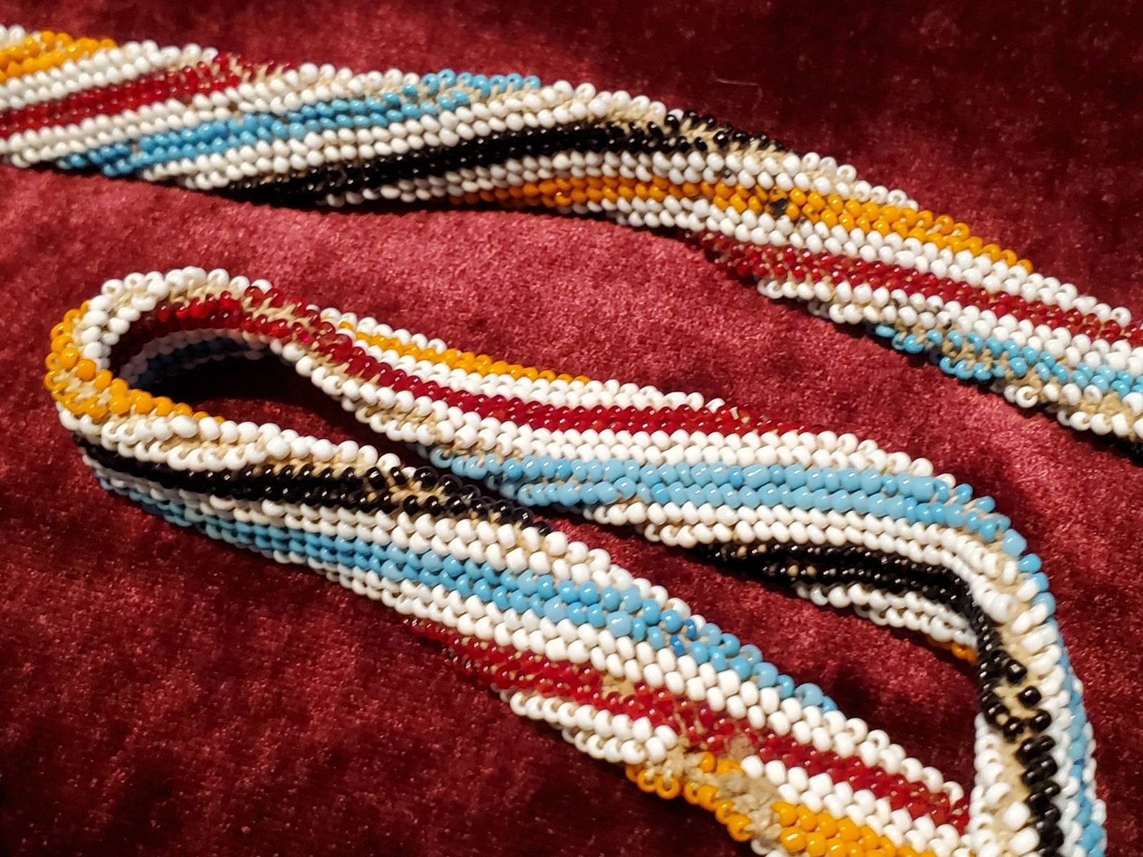 Colorful Vintage Bulgarian Traditional Beaded Necklace