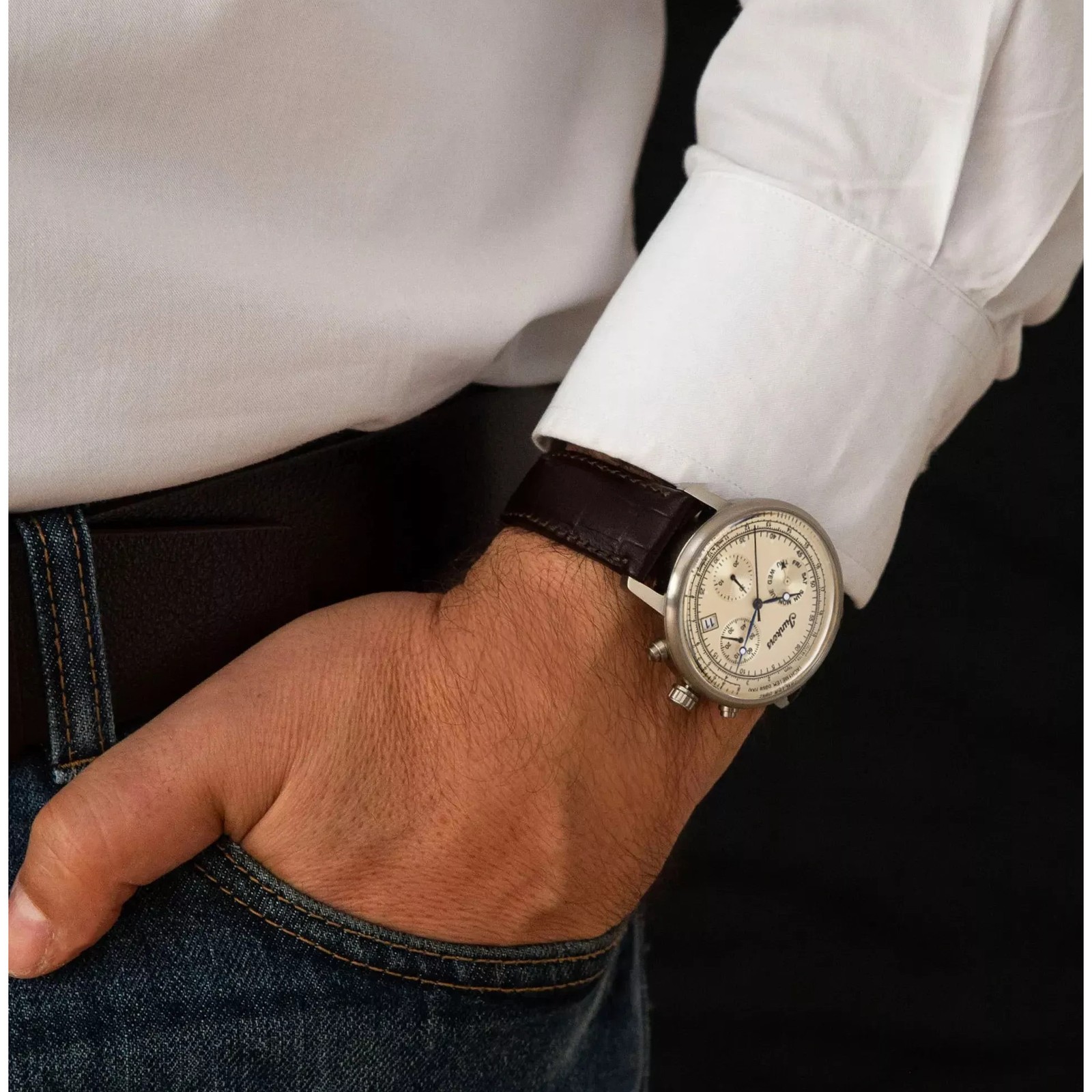 Junkers Men’s Watch Graf zu Castell 9.69.01.05 Sapphire Glass, Leather Strap