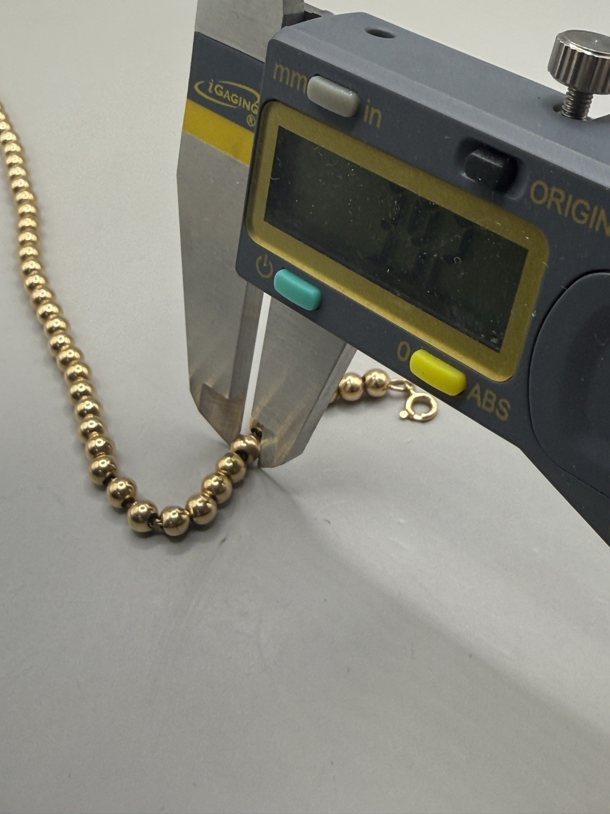 VTG 14k Yellow Gold Ball Bead Chain Bracelet 4mm 7.25” 3.3g Fine Estate