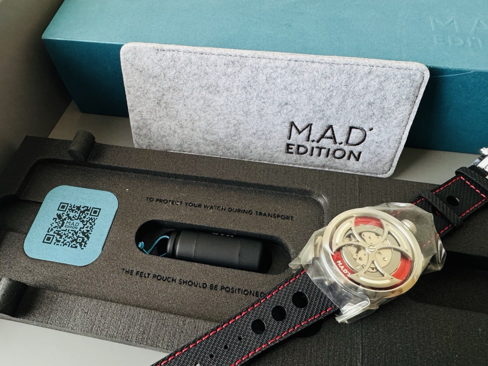 NEW, M.A.D. 1 RED Edition by MB&F Box + card