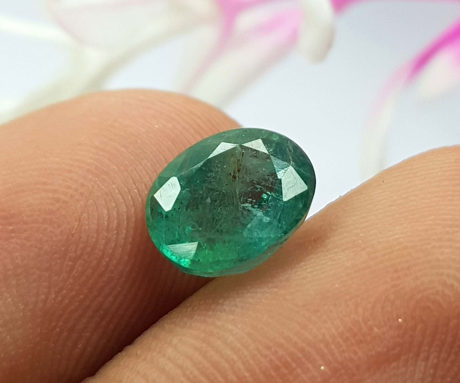 1.89 Ct Natural Emerald Oval Cut Rich Green Zambian Mines Top Quality Gemstone
