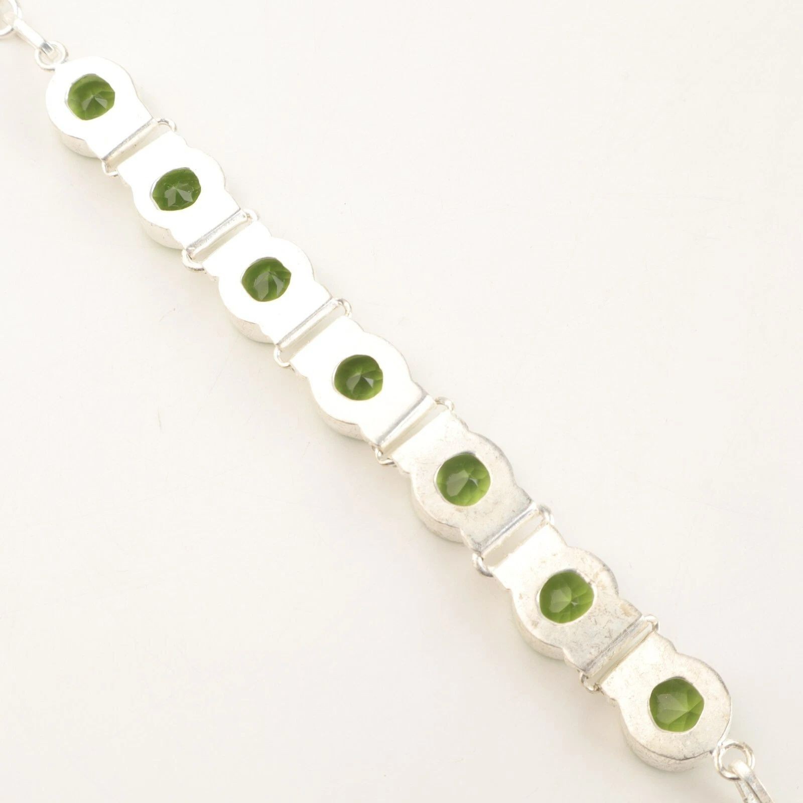 Peridot Gemstone 925 Sterling Silver Jewelry Handmade Bracelet 9″ Gift For Women
