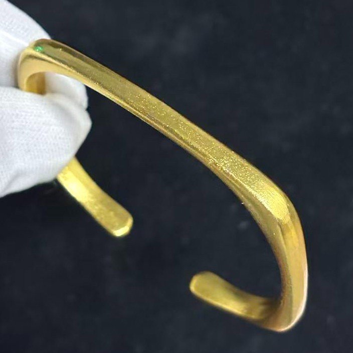 VTG Square Cuff Bracelet Bangle Gold-plated (NOT SURE), 8 inch (adjustable)
