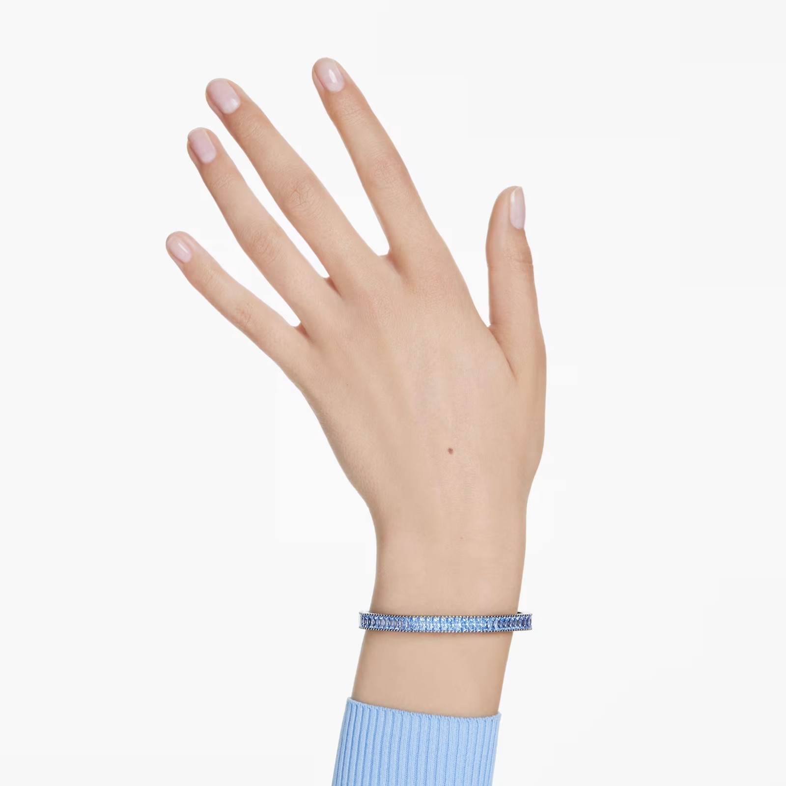 Swarovski Matrix Bangle Octagon Shape, Blue, Ruthenium Plated 5705776 (Size M)