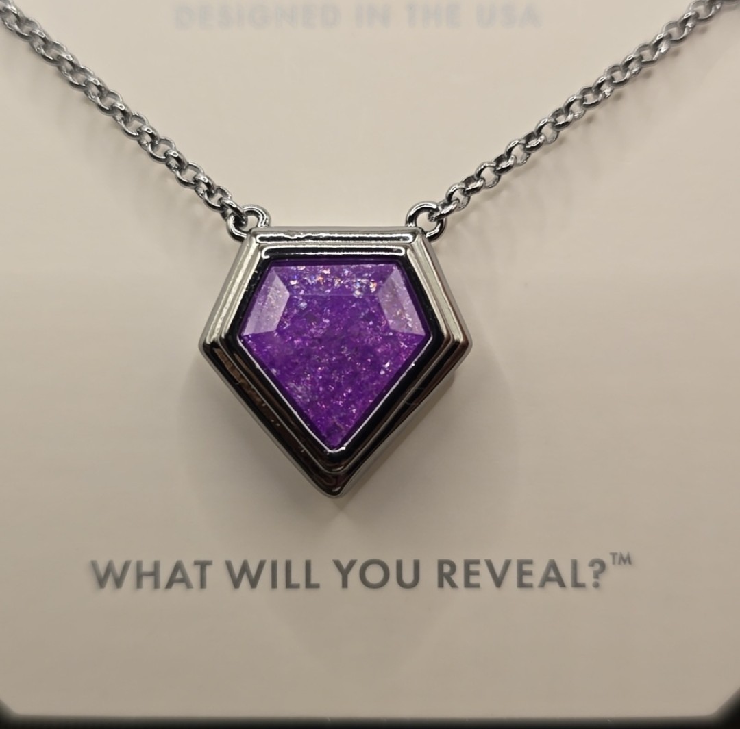 Bomb Party Necklace Lavander Ice Crystal Hematite Plating “A Sigh That Stays”