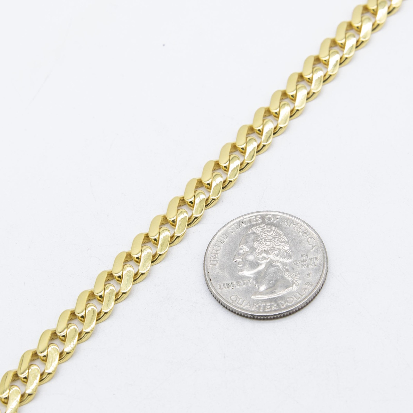 7.5mm Miami Cuban Royal Link Bracelet Plain Shiny Box Clasp Real 10K Yellow Gold