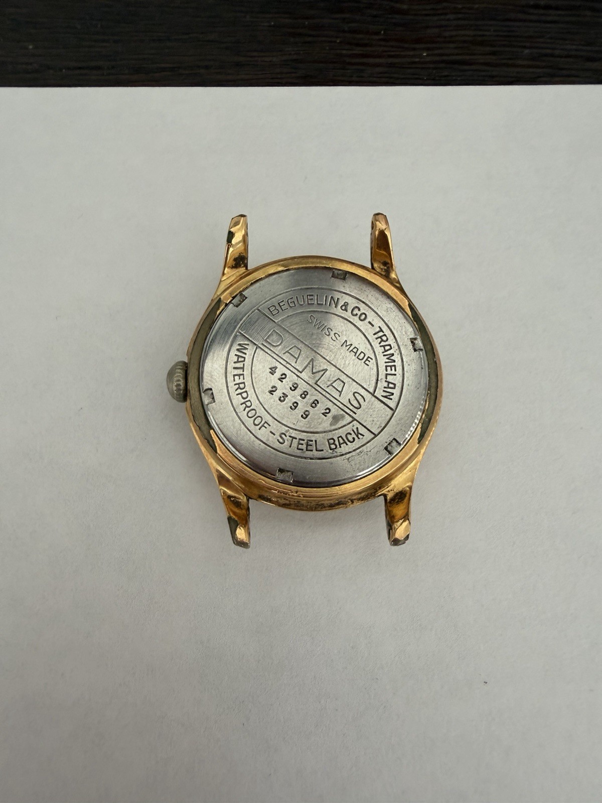 Damas Vintage Swiss Made 17 Jewel Manual Wind Gold Tone Watch Head Only