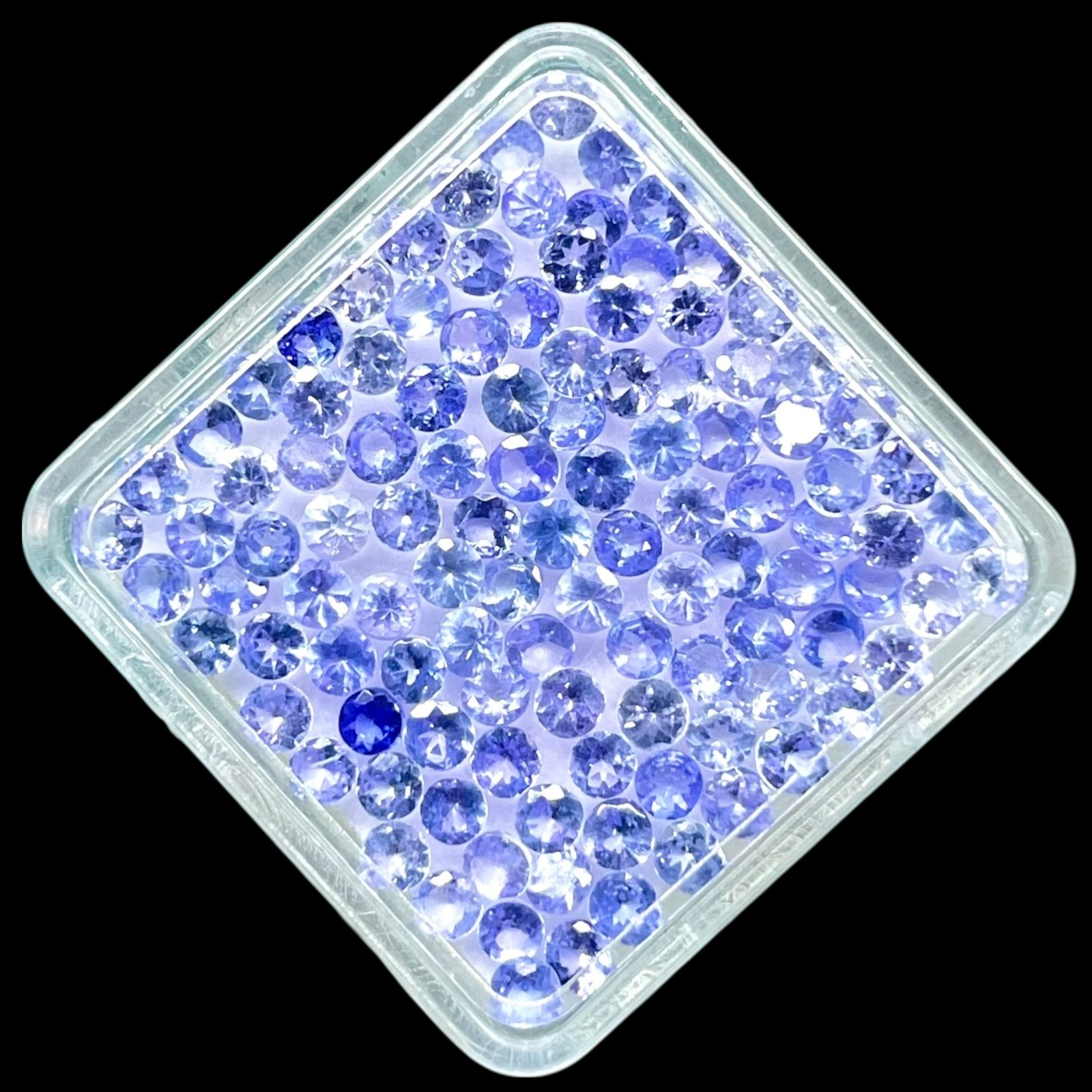 100 Pcs Natural Tanzanite 2mm Round Cut Sparkling Loose Gemstones Lot 3.75 Cts