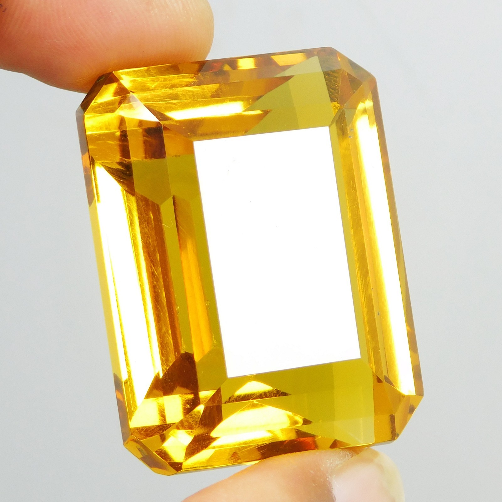 Certified 184 Cts Natural Mogok Painite Orange Yellow Emerald Cut Loose Gemstone