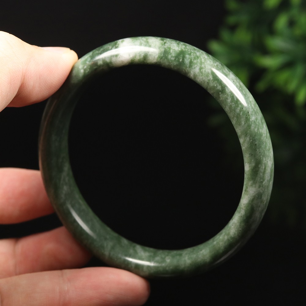 62mm Grade A 100% Natural Green Jade Bangle Bracelet Chinese Guizhou Jade V0888